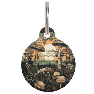 Médaillon Pour Animaux Forêt de champignons punk