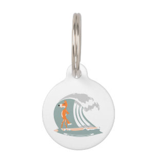 Médaillon Pour Animaux Fox debout sur un Surboard