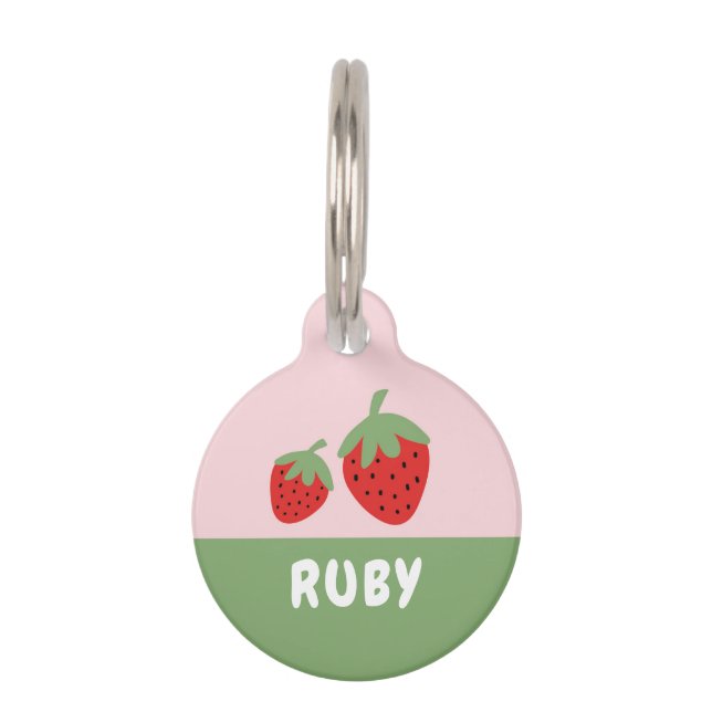MÉDAILLON POUR ANIMAUX FRAISES (Devant)