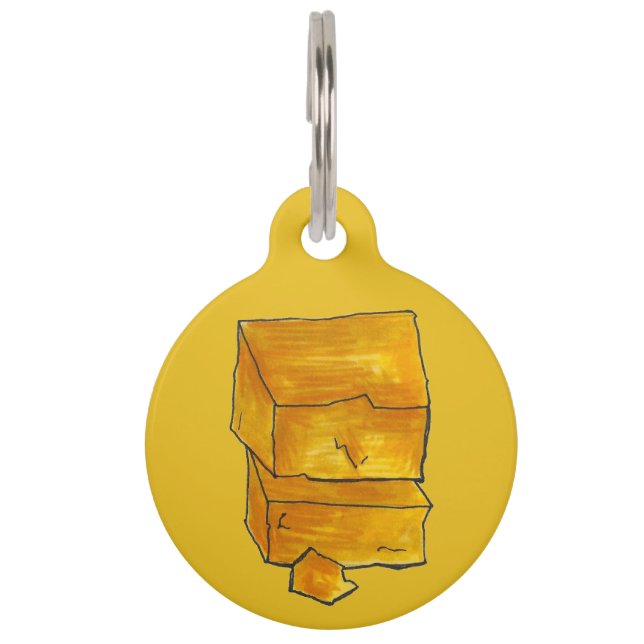 Médaillon Pour Animaux Fromage au cheddar jaune - Aliment (Devant)