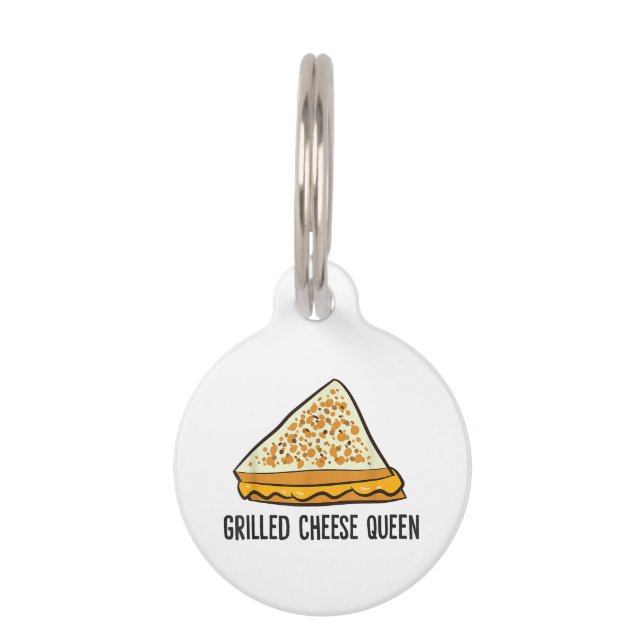 Médaillon Pour Animaux Fromage Grillé Queen Funny Fromage Grillé (Devant)