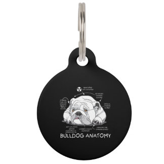 Médaillon Pour Animaux Funny Cute English Bulldog Anatomie de la biologie