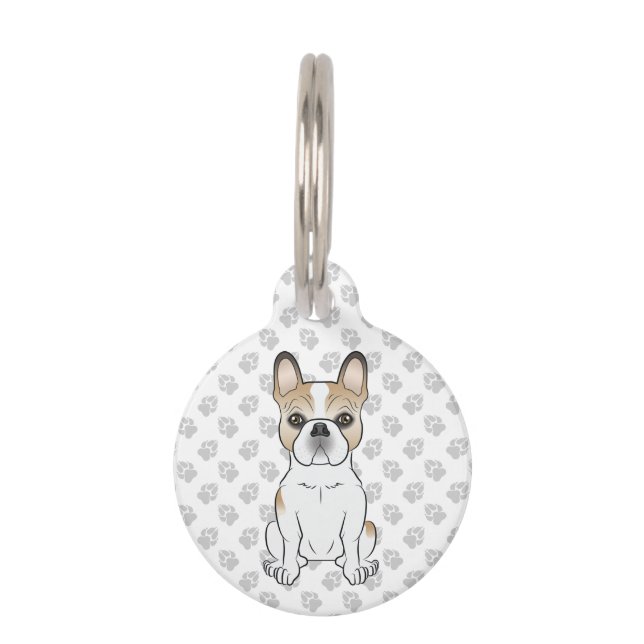 Médaillon Pour Animaux Fwn Pied French Bulldog / Frenchie & Pet's Info (Devant)