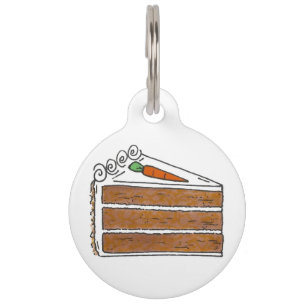 Médaillon Pour Animaux Gâteau de couche de carottes Tranches sucrées Food