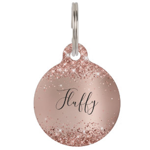 Médaillon Pour Animaux Glitterie Rose Gold Glam Gradient