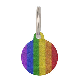 Médaillon Pour Animaux Gradient de parties scintillantes d'arc-en-ciel de