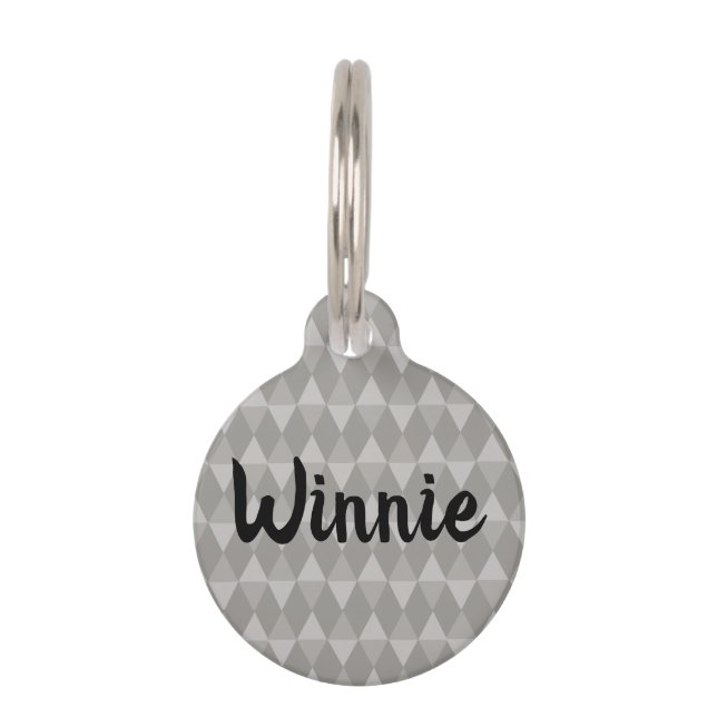 Médaillon Pour Animaux Gray Diamond Pattern (Devant)