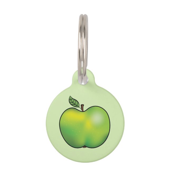 Médaillon Pour Animaux Green Cartoon Apple Illustration & Info pour anima (Devant)