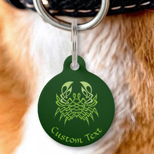 Médaillon Pour Animaux Green crab Celtic Knot