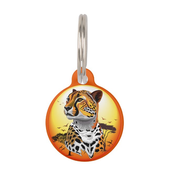 Médaillon Pour Animaux Guépard Félin africain Animal sauvage (Devant)