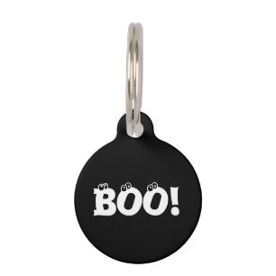 Médaillon Pour Animaux Halloween Scary Boo! yeux noir drôle chien