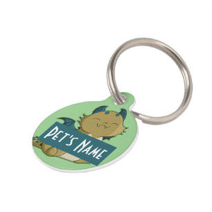 Médaillon Pour Animaux Happy Dragon Customable Pet Tag