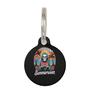 Médaillon Pour Animaux Happy Summerween Grim Reaper Watermelon été