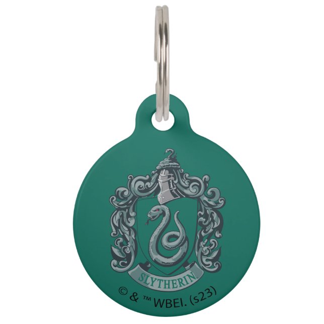 Médaillon Pour Animaux Harry Potter | Slytherin Crest Green (Devant)