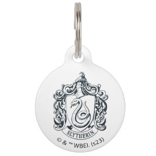 Médaillon Pour Animaux Harry Potter Slytherin Crest - noir et blanc