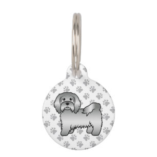 Médaillon Pour Animaux Havanais argenté Chien de dessin animé mignon & In