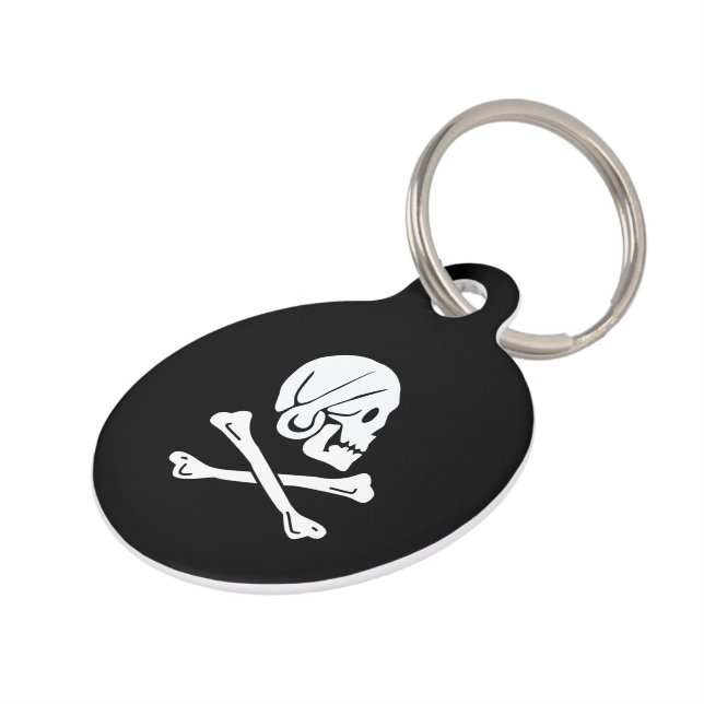 Médaillon Pour Animaux Henry Chaque Drapeau Pirate (Côté )