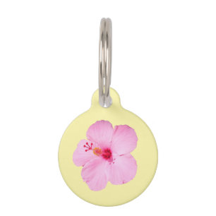 Médaillon Pour Animaux Hibiscus rose tropical