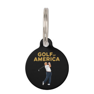 Médaillon Pour Animaux Hilarious Funny Golf of America Mème Trump Pun