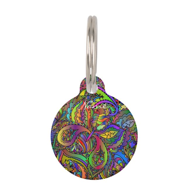 Médaillon Pour Animaux Hippie Super Psychedelic Design Thunder_Cove (Devant)