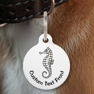 Médaillon Pour Animaux Hippocampe noir