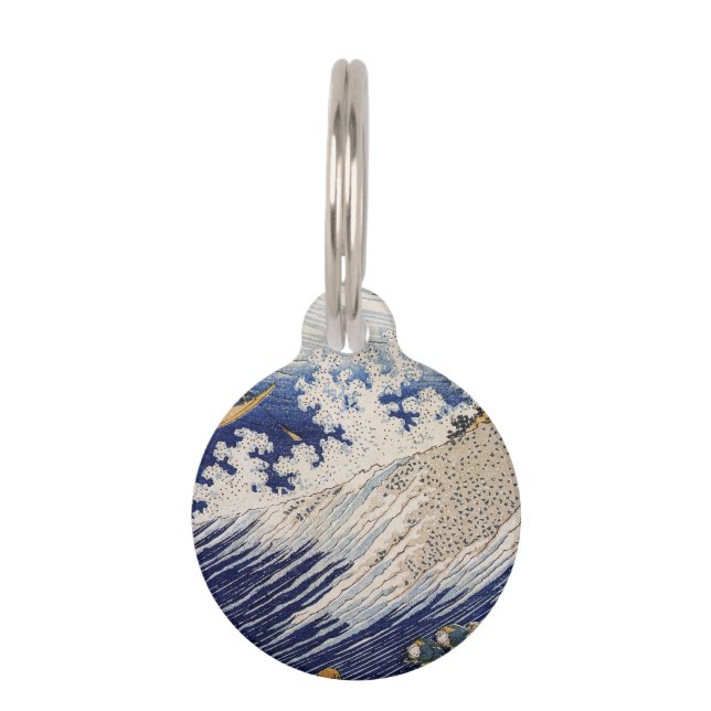 Médaillon Pour Animaux Hokusai Ocean Waves Sea Boats (Devant)