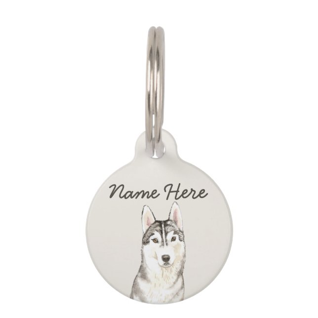 Médaillon Pour Animaux Husky (Devant)