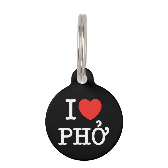 Médaillon Pour Animaux I Heart (Amour) Pho (Devant)