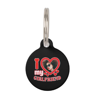 Médaillon Pour Animaux I Love My Girlfriend Personnalisé