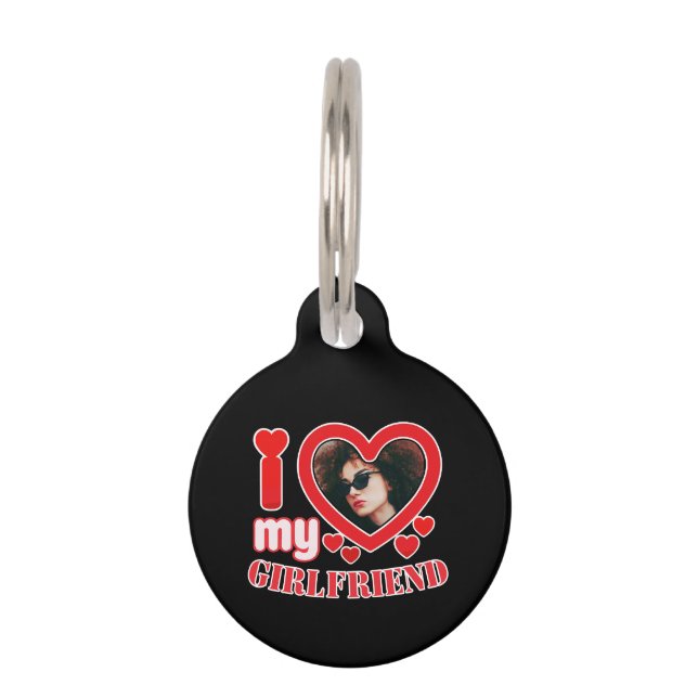 Médaillon Pour Animaux I Love My Girlfriend Personnalisé (Devant)