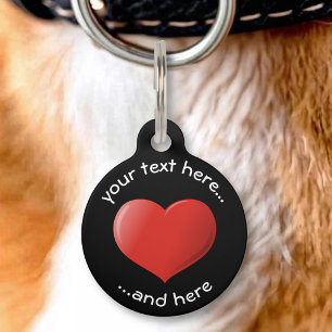 Médaillon Pour Animaux Icône de cœur 3D