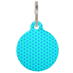 Médaillon Pour Animaux Icy Aqua et Blue Snowflake Motif