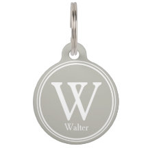 ID animal personnalisé Tags - gris