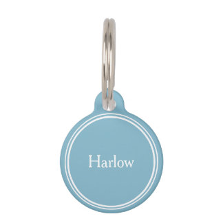 Médaillon Pour Animaux Identifiant personnalisé - Nom personnalisé - Bleu