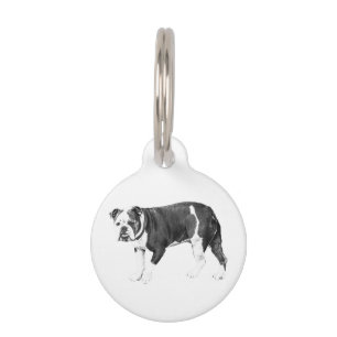 Médaillon Pour Animaux Identité Bouledogue, Marque Durable