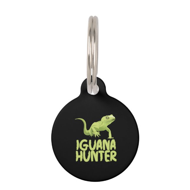 Médaillon Pour Animaux Iguana Hunter - Amusant Iguana Reptile animal (Devant)