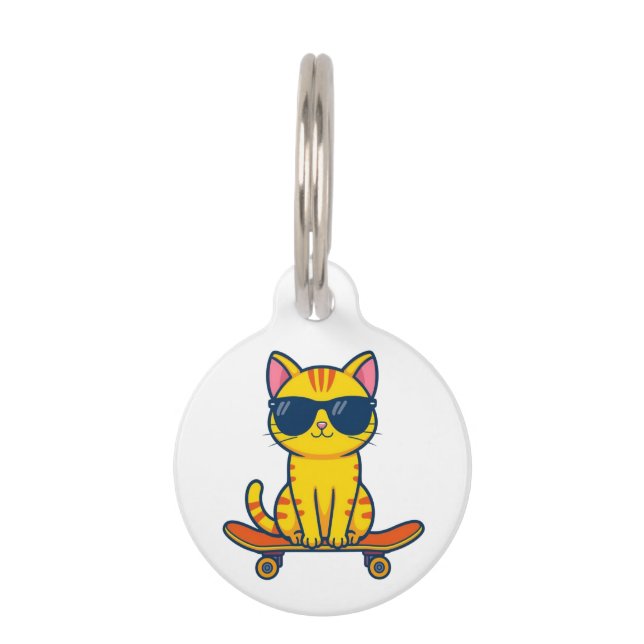 Médaillon Pour Animaux Illustration de chat mignon – Chat adorable  (Devant)
