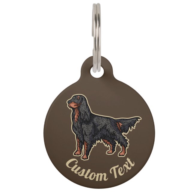 Médaillon Pour Animaux Illustration de Gordon Setter sur une médaille d'i (Devant)