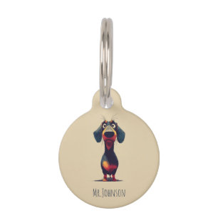 Médaillon Pour Animaux Illustration de personnage de teckel fantaisiste