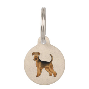 Médaillon Pour Animaux Illustration du chien de Terrier Airedale Bingley 