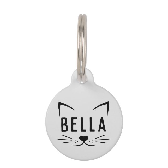 Médaillon Pour Animaux Illustration du visage d'un chat gris adorable ave (Devant)