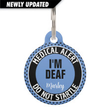 I'm Deaf Custom Text Pet Medical Alert Blue Black