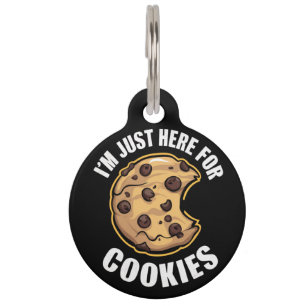 Médaillon Pour Animaux I'm Just Here For The Cookies Funny Christmas