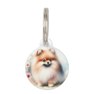 Médaillon Pour Animaux Image d'aquarelle mignonne Pomeranian