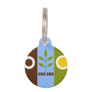 Médaillon Pour Animaux Insigne de la ville de Fresno, Californie, étiquet
