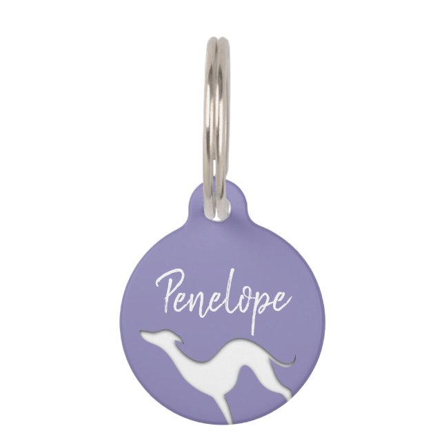 Médaillon Pour Animaux Italien Greyhound Whippet silhouette Personnalisée (Devant)