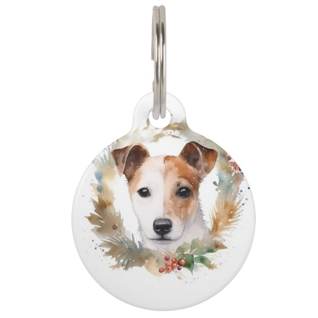 Médaillon Pour Animaux Jack Russell Christmas Wreath Festive Pup (Devant)