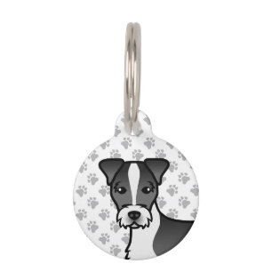 Médaillon Pour Animaux Jack Russell Terrier à poil dur noir et blanc