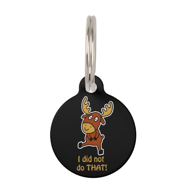 Médaillon Pour Animaux Je n'ai pas fait ÇA! Drôle d'élan pour chiens (Devant)
