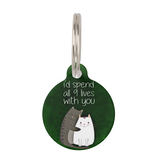 Médaillon Pour Animaux Je passerais chacune des neuf vies avec vous deux (Devant)